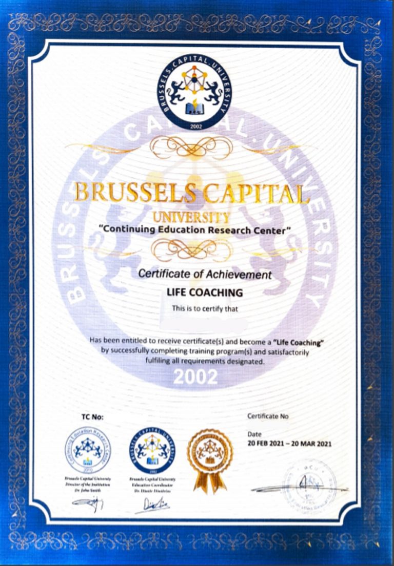 Brussels Capital University Eğitim sertifikası